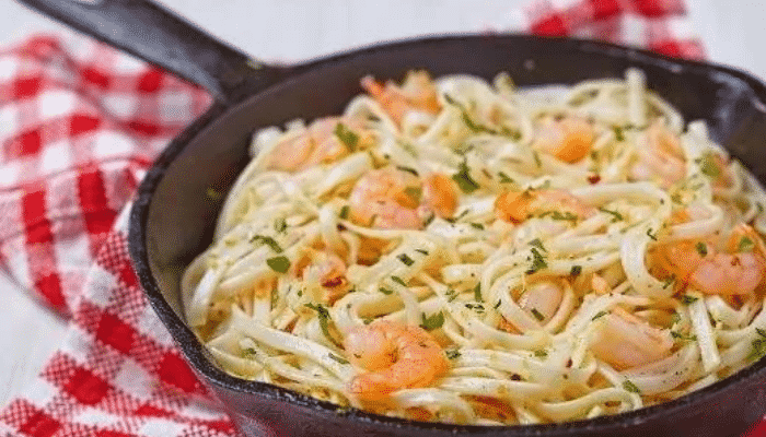 Linguine Com Camarão e Limão