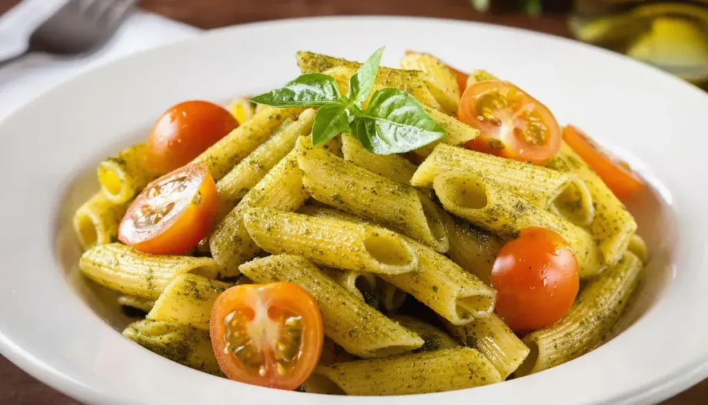 Penne Com Legumes ao Pesto