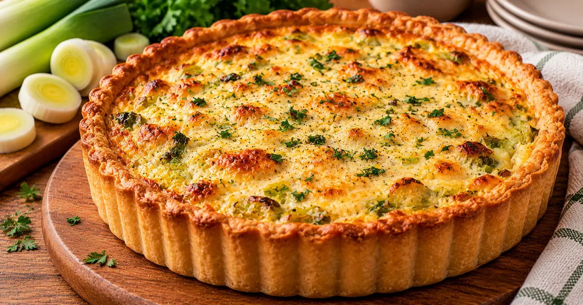 Quiche de Alho-Poró: Receita Cremosa com Massa Podre Caseira - Blog Receitas e Dicas
